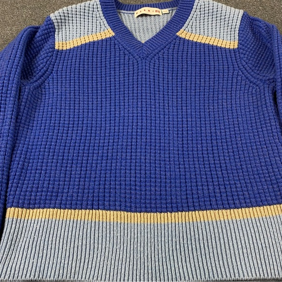 Uniqlo Marni Collab Knitted V-Neck Long-Sleeve Sweater Wool Blend Women’s Sz XL - Picture 3 of 11